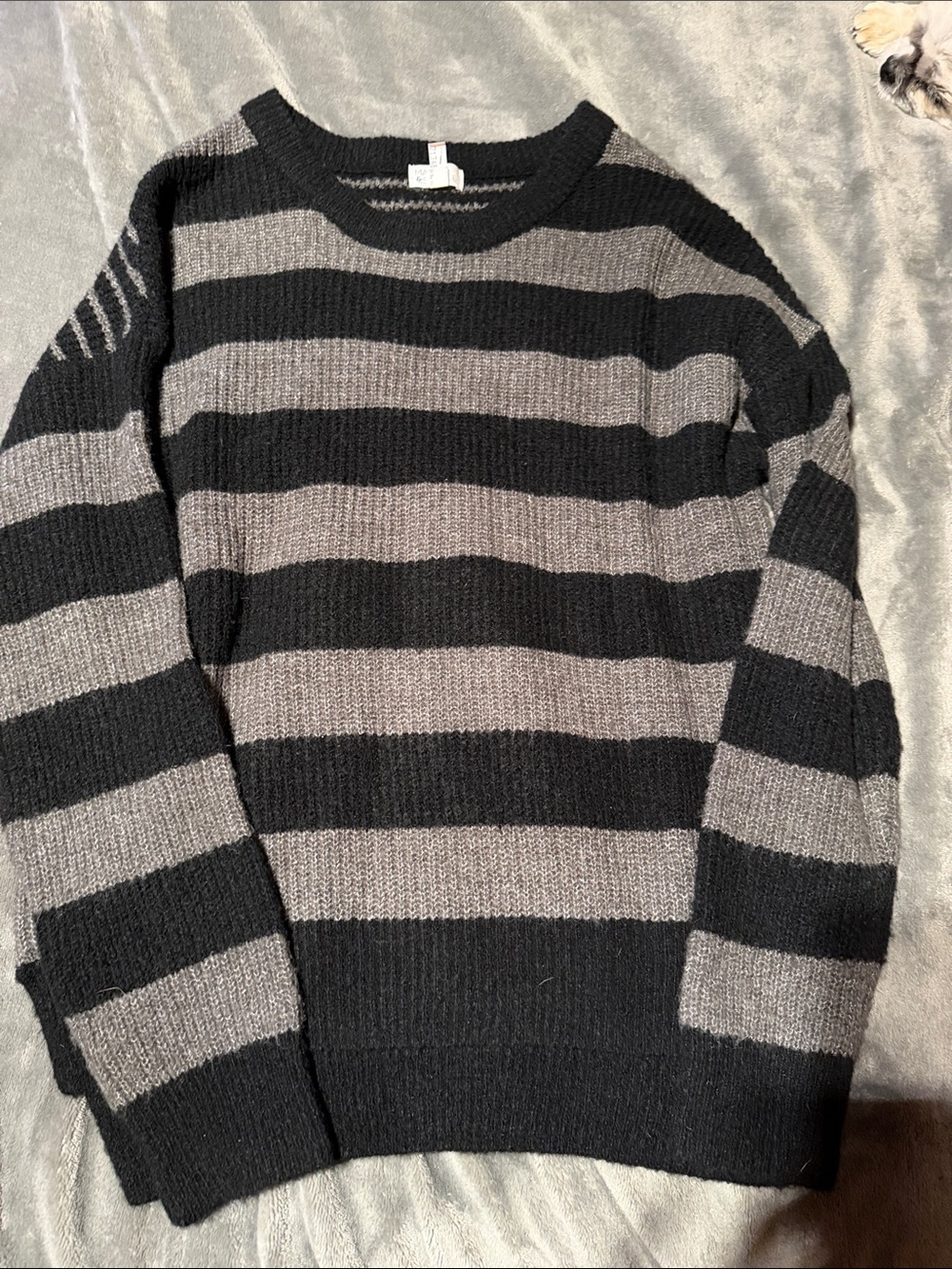 Woman’s Striped Crewneck Sweater - Navy & Gray
